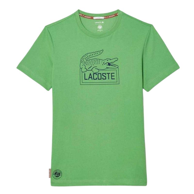 Lacoste Unisex Adult Roland Garros Edition Regular TShirt Green Lacoste Unisex Adult Roland Garros Edition Regular TShirt Green
